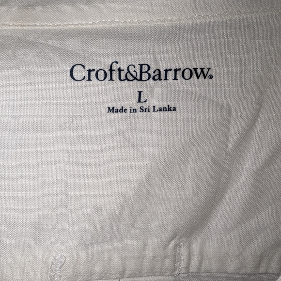 Croft & Barrow White Button down  100% cotton Size L - Picture 4 of 4